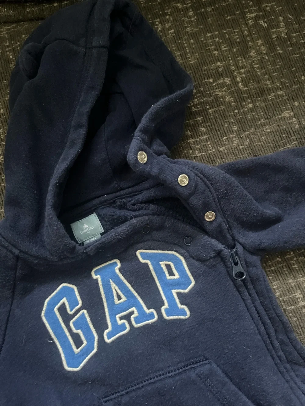 GAP Navy Hooded Footed One-Piece with Kangaroo Pocket